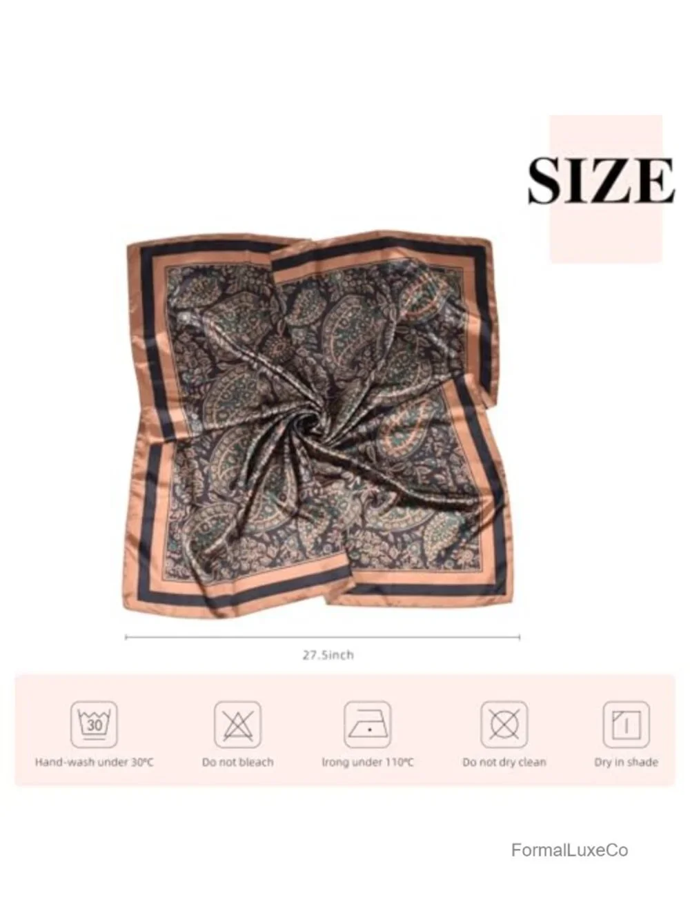 35x35 Silk Feel Square Scarf Neck Scarf for Men Women Pocket Square Head Scarf
